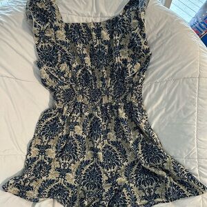 SHEIN Blue and Cream Floral Romper